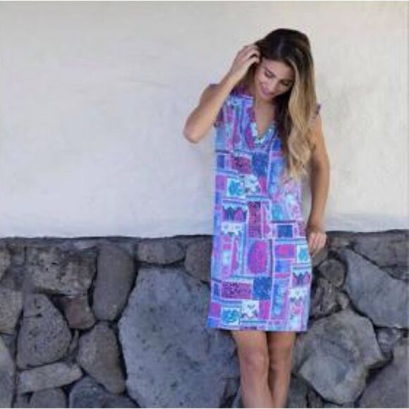TORI RICHARD HONOLULU Patchwork Print Shift Dress - Picture 1 of 10